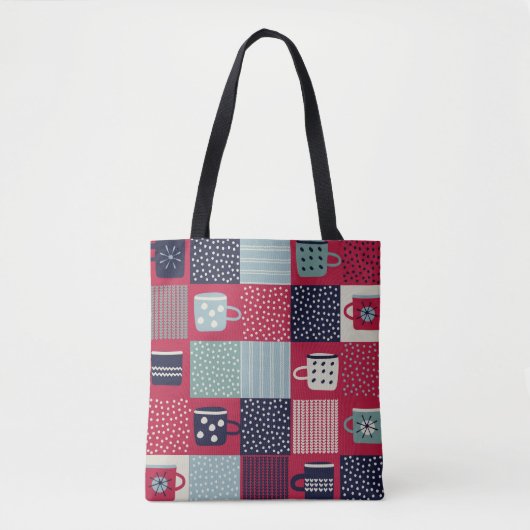 Nahtloses Muster, Patchwork mit handgezogenen Bech Tasche (Vorderseite)