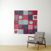 Nahtloses Muster, Patchwork mit handgezogenen Bech Wandteppich (Beispiel)