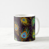 Nahtloses Muster "Pfauenfedern" Kaffeetasse (VorderseiteRechts)