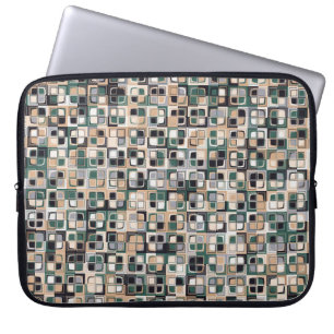 Nahtloses Muster. Quadrate bilden ein farbenfrohes Laptopschutzhülle