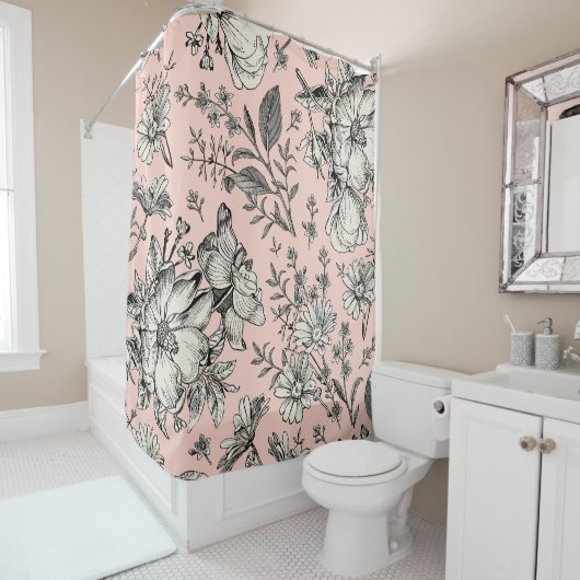 Nahtloses Muster. Realistischer, blühender abgesch Duschvorhang (Beispiel)