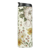 Nahtloses Muster. Realistischer, blühender abgesch Thermosbecher (Nach rechts gedreht)