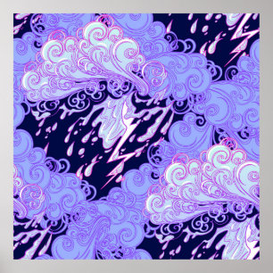 Nahtloses Muster. Retro-Stil lockig dekoriert Poster