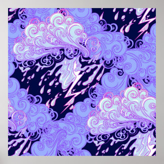 Nahtloses Muster. Retro-Stil lockig dekoriert Poster