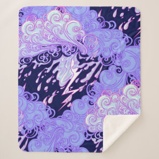 Nahtloses Muster. Retro-Stil lockig dekoriert Sherpadecke