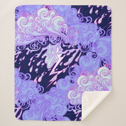 Nahtloses Muster. Retro-Stil lockig dekoriert Sherpadecke (Vorderseite)