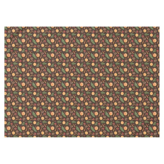 Nahtloses Muster Rustikaler Winter Botanische Weih Tischdecke (Vorderseite (Horizontal))