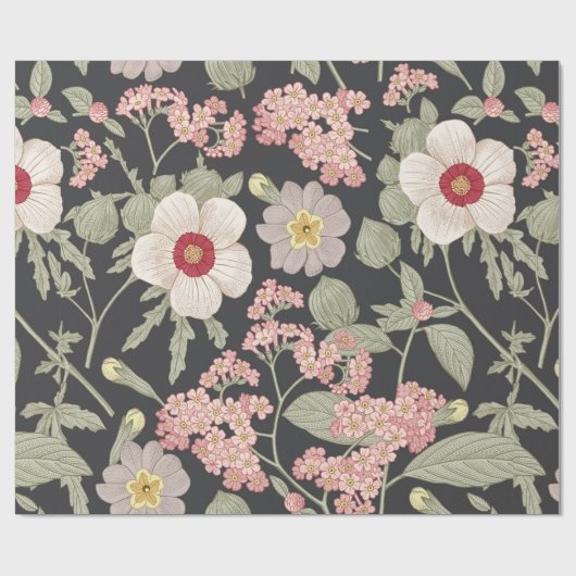 Nahtloses Muster. Schönes Gewebe blüht Realität Geschenkpapier (Flach)