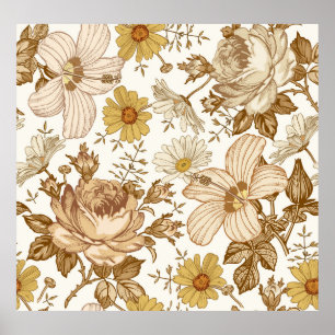 Nahtloses Muster. Schönes, rosa blühendes Realisti Poster