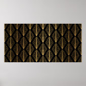 Nahtloses Muster, schwarzer und goldener Hintergru Poster (Vorne)