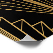 Nahtloses Muster, schwarzer und goldener Hintergru Poster (Ecke)