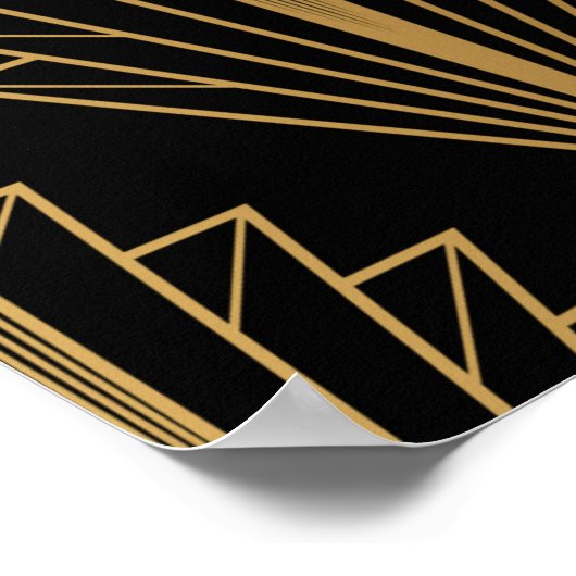 Nahtloses Muster, schwarzer und goldener Hintergru Poster (Ecke)