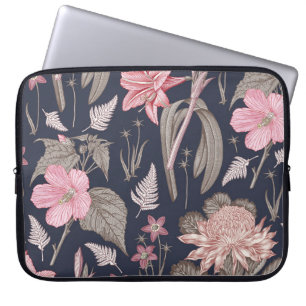 Nahtloses Muster. Set Amaryllis Waratah Hib Laptopschutzhülle