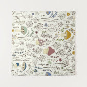 Nahtloses Muster. Set von farbenfrohen wilden Pfla Wandteppich (Vorderseite (Horizontal))