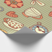 Nahtloses Muster "Sommertee-Party" Geschenkpapier (Ecke)