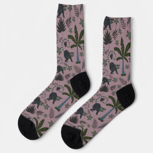 Nahtloses Muster tropische Tiere Affen springen W Socken