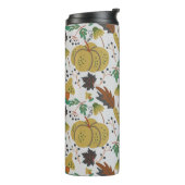 Nahtloses Muster tropischer Kürbis und Karotten Thermosbecher (Nach links gedreht)