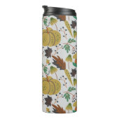 Nahtloses Muster tropischer Kürbis und Karotten Thermosbecher (Nach rechts gedreht)