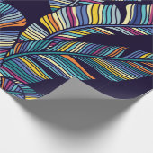 Nahtloses Muster tropischer Palmen-Blätter Geschenkpapier (Ecke)