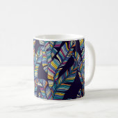 Nahtloses Muster tropischer Palmen-Blätter Kaffeetasse (VorderseiteRechts)