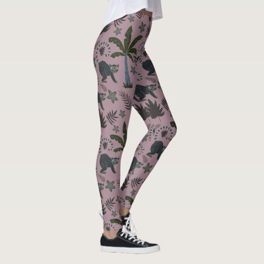 Nahtloses Muster tropischer Tiere Leggings (Rechts)