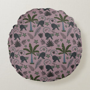 Nahtloses Muster tropischer Tiere Rundes Kissen