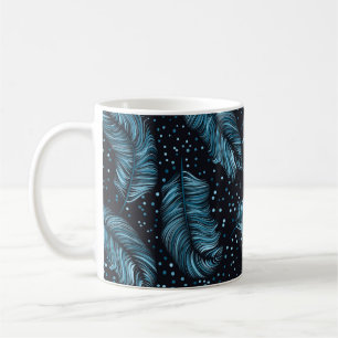 Nahtloses Muster, unendliche Textur. dunkle Feder Kaffeetasse