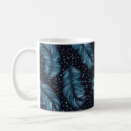Nahtloses Muster, unendliche Textur. dunkle Feder Kaffeetasse (Links)