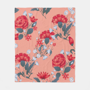 Nahtloses Muster vintage Blumenmuster mit Rosen. Fleecedecke