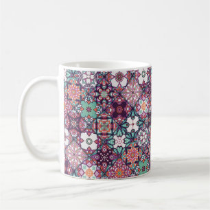 Nahtloses Muster. Vintage Dekoelemente. Han Kaffeetasse