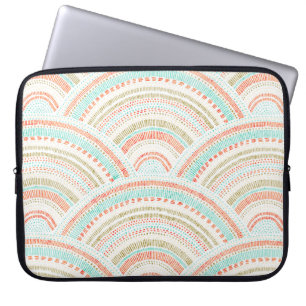 Nahtloses Muster. Vintager seigaiha-Schmuck. Laptopschutzhülle