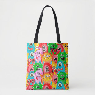 Nahtloses Muster von Aquarellfarben mit lustigen M Tasche