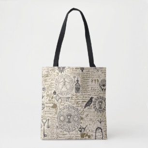 nahtloses Muster zum Thema Alchemie im Vintage-Sti Tasche