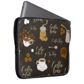 Nahtloses Muster zum Thema Tee und Kaffee im Retro Laptopschutzhülle (Vorne Rechts)
