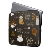 Nahtloses Muster zum Thema Tee und Kaffee im Retro Laptopschutzhülle (Vorderseite Links)