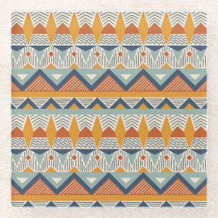 Nahtloses Musterdesign im Navajo-Stil Glasuntersetzer