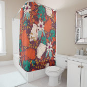 Nahtloses Musterdesign mit handgezeichneten Blume Duschvorhang (Beispiel)