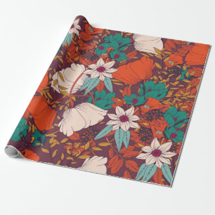 Nahtloses Musterdesign mit handgezeichneten Blume Geschenkpapier