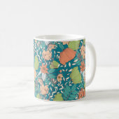 Nahtloses Musterdesign mit handgezeichneten Blume Kaffeetasse (VorderseiteRechts)