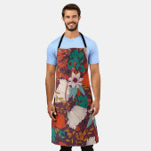 Nahtloses Musterdesign mit handgezeichneten Blume Schürze (Getragen)