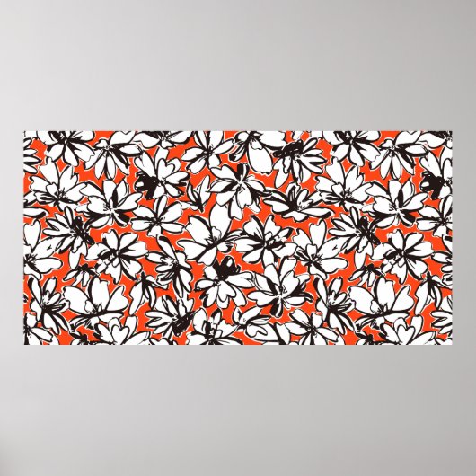 Nahtloses Mustermaterial einer abstrakten Blume, Poster (Vorne)