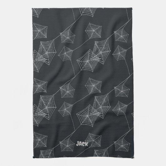 Nahtloses Musterprint mit Spinnennetzen, kundenspe Geschirrtuch (Vertikal)