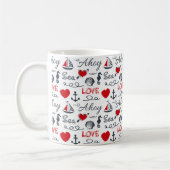 Nahtloses nautisches Muster Kaffeetasse (Links)