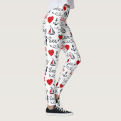 Nahtloses nautisches Muster Leggings (Rechts)