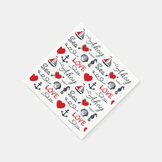 Nahtloses nautisches Muster Serviette (Ecke)