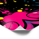 Nahtloses neon-psychedelisches Wellenmuster Poster (Ecke)