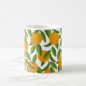 Nahtloses orangefarbenes Baumkunstmuster. Kaffeetasse (Mittel)