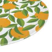 Nahtloses orangefarbenes Baumkunstmuster. Schneidebrett (Ecke)