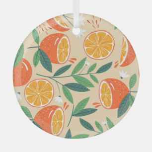 Nahtloses orangefarbenes Muster, abstrakte Vintage Ornament Aus Glas