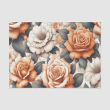 Nahtloses Orangen- und Weißrosenmuster